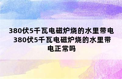 380伏5千瓦电磁炉烧的水里带电 380伏5千瓦电磁炉烧的水里带电正常吗